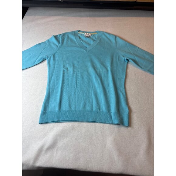 Lilly Pulitzer Womens V-Neck Sweater M Blue Cotton Blend - Picture 1 of 13